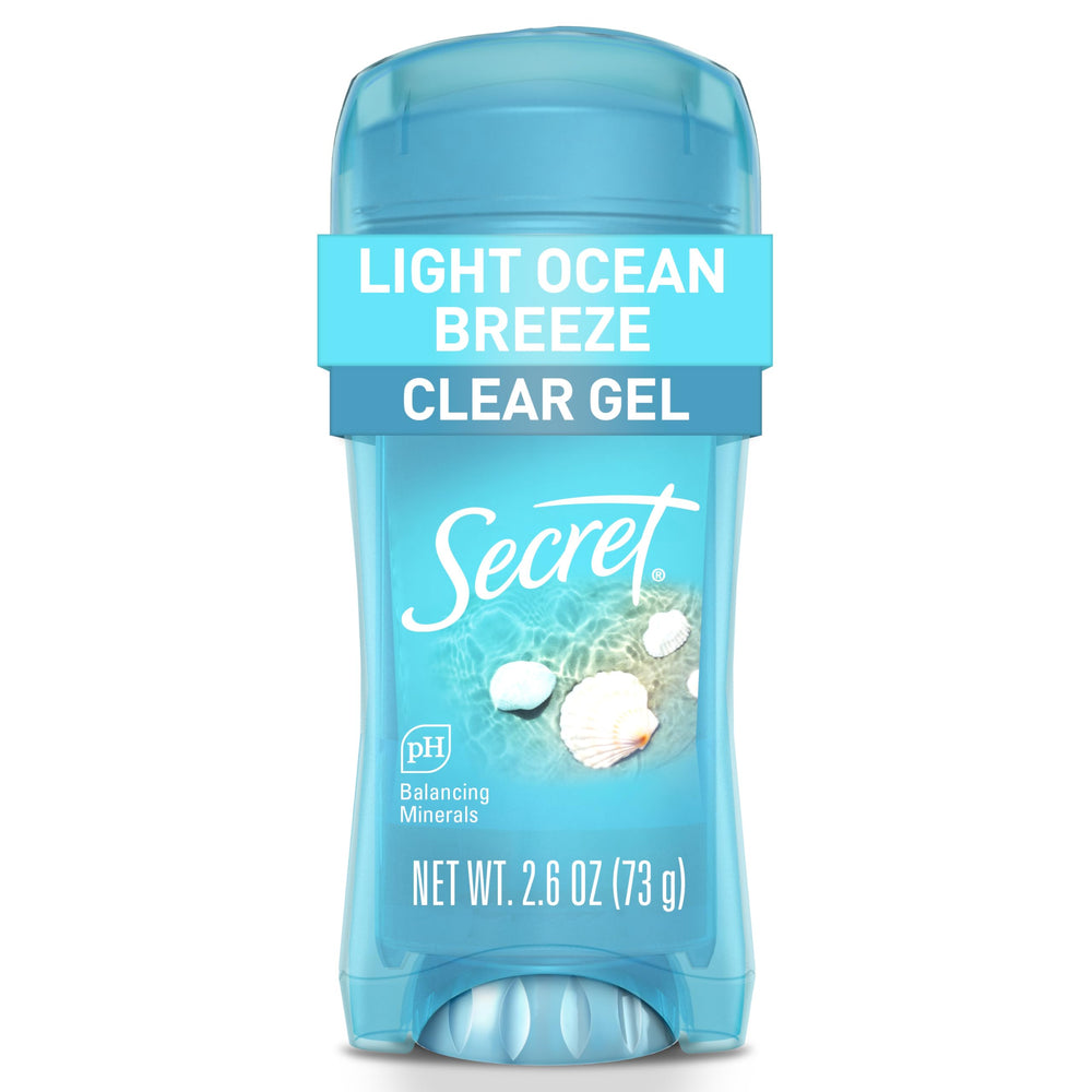 Secret Fresh bottle front shows ocean breeze scent for all-day confidence.