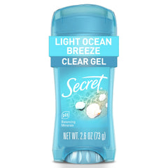Secret Fresh bottle front shows ocean breeze scent for all-day confidence.