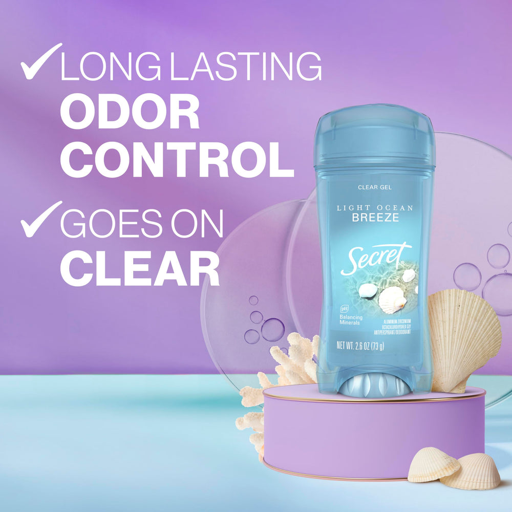 Secret Fresh bottle side view highlights compact design for on-the-go use.