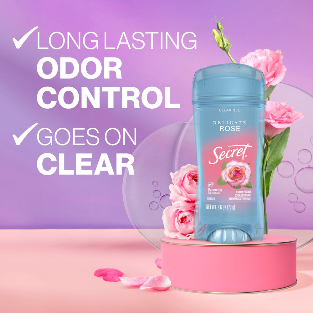 Secret Fresh clear gel application dries quickly with no residue.