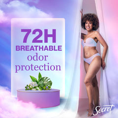 Secret Fresh clear gel application demonstrates fast-drying formula with no residue.