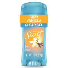 Secret Fresh clear gel bottle with smooth finish and no residue.