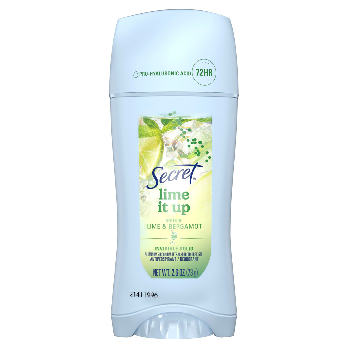 Secret Fresh desodorante invisible con lima y bergamota, protección duradera para el día