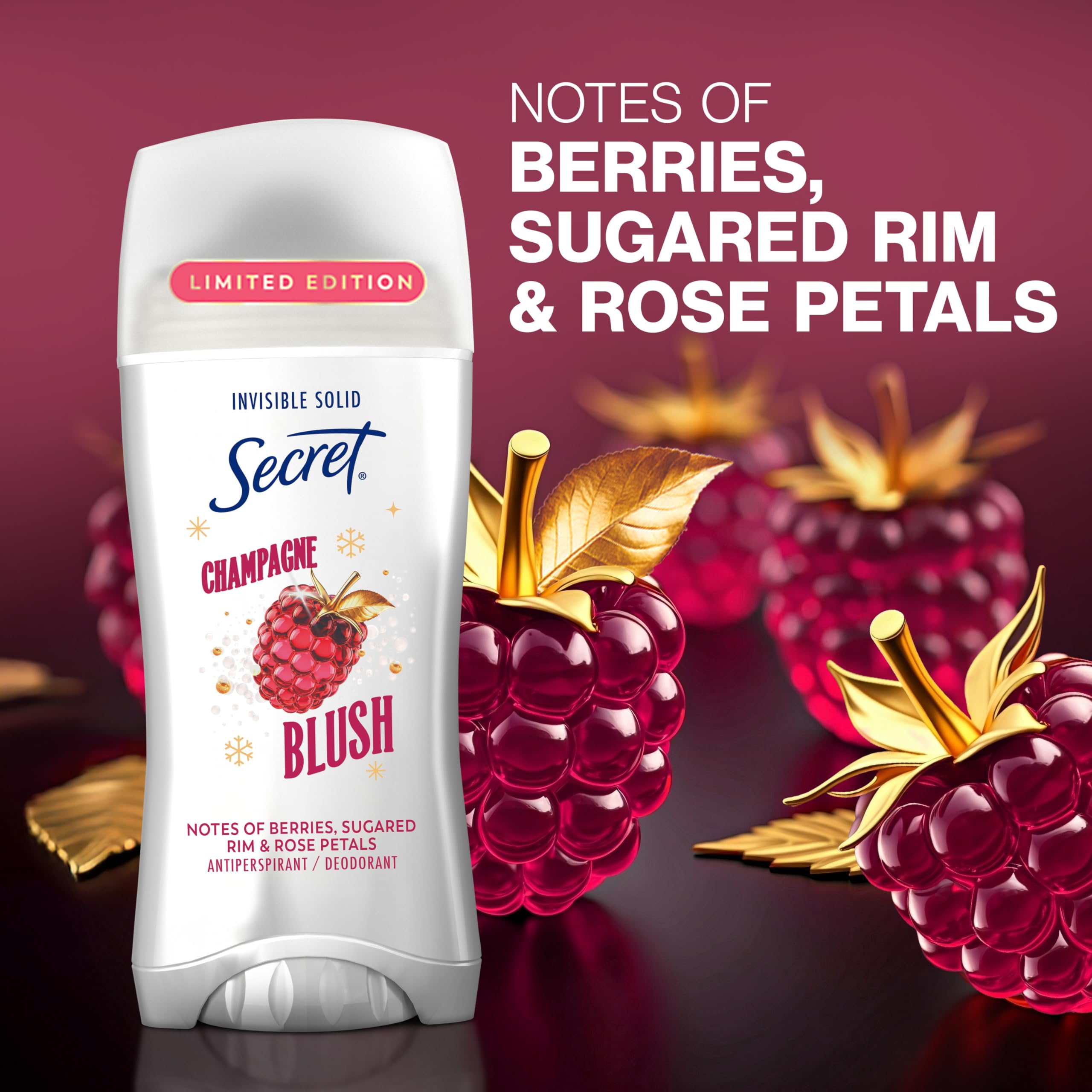 Secret Fresh Holiday formula includes pH-balancing minerals for skin-friendly freshness