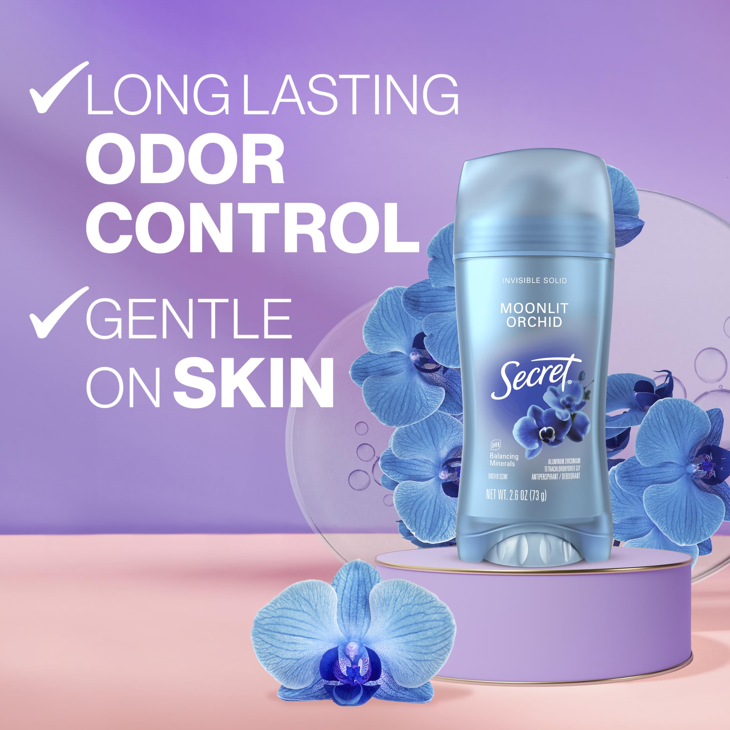 Secret Fresh invisible solid swipe shows smooth glide and immediate odor protection.