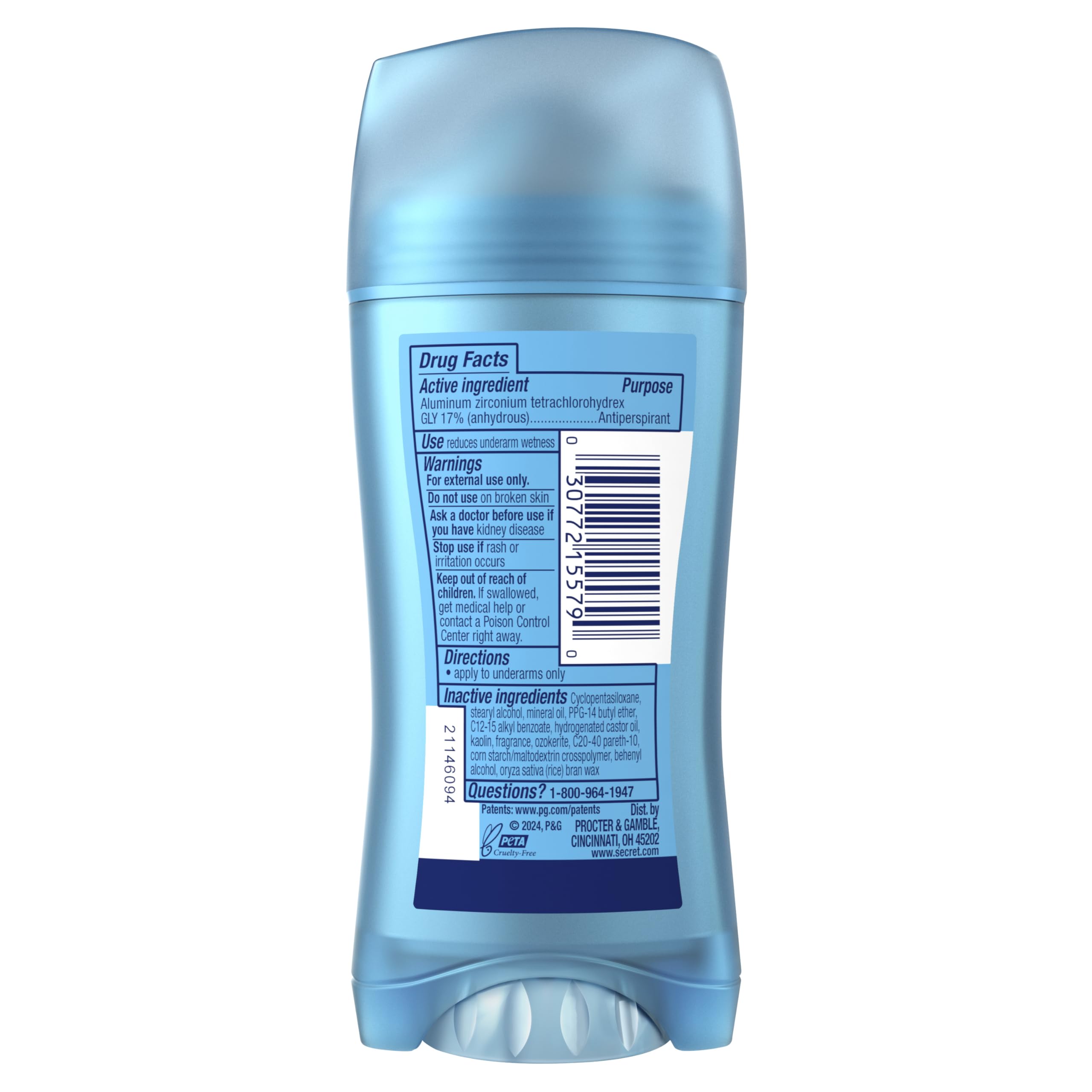 Secret Fresh 2.6 oz size fits gym bags and daily routines.