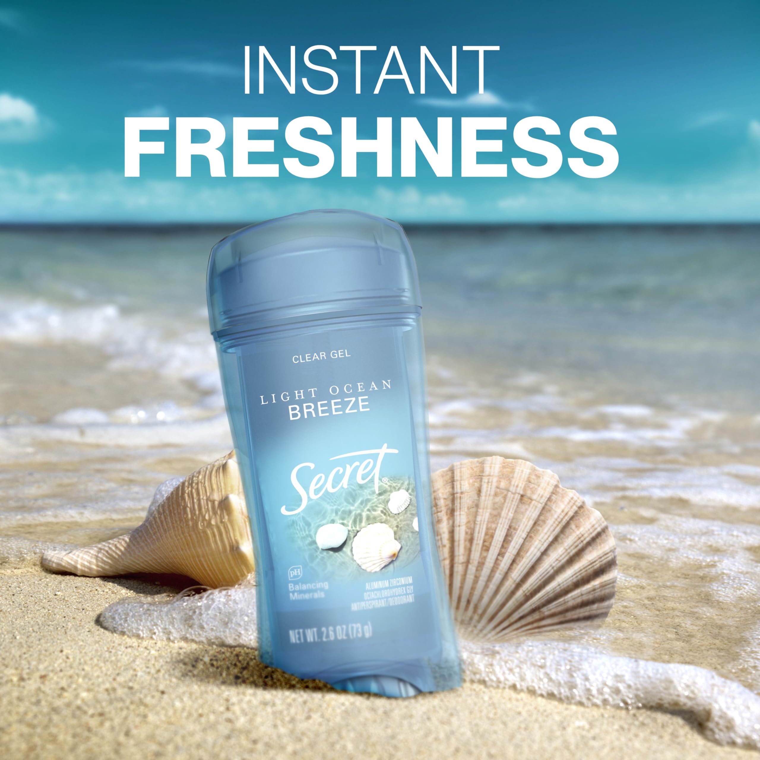 Secret Fresh packaging box communicates identity and daily protection.