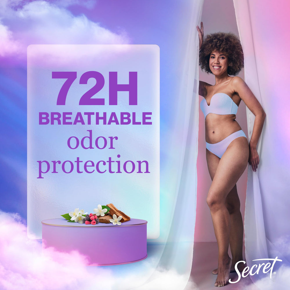 Secret Fresh with pH-balancing minerals supports skin balance and freshness