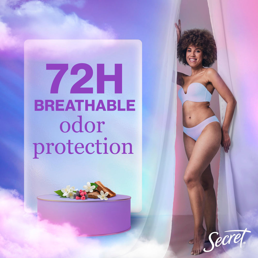 Secret Fresh protección de olor 72 h, frescura continua.