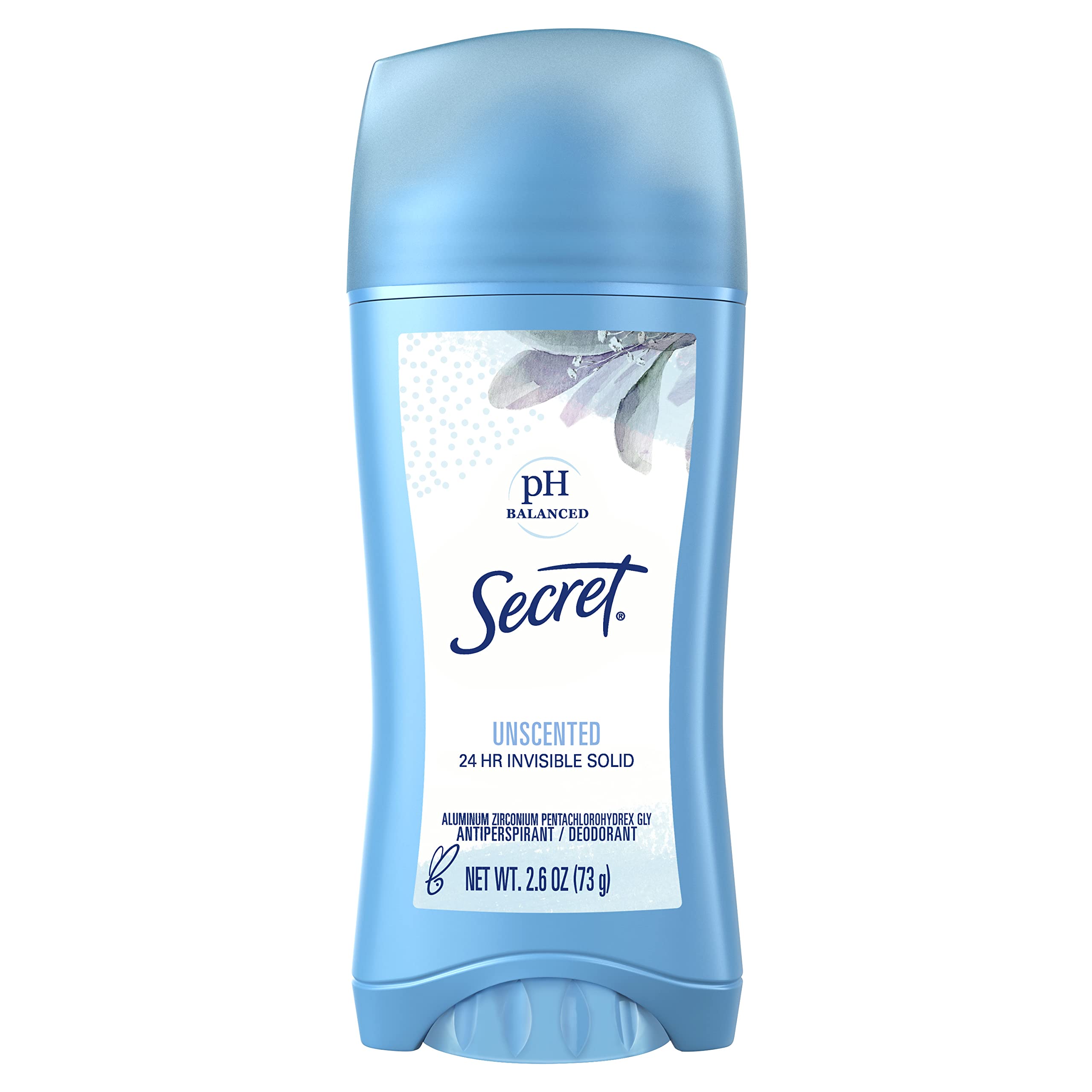 Secret Original Unscented bottle showing 24-hour protection for daily wear