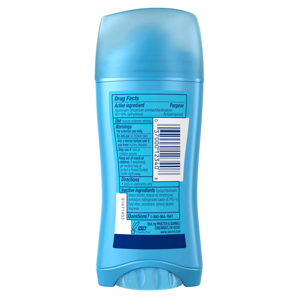 Secret brand logo with product name on the bottle