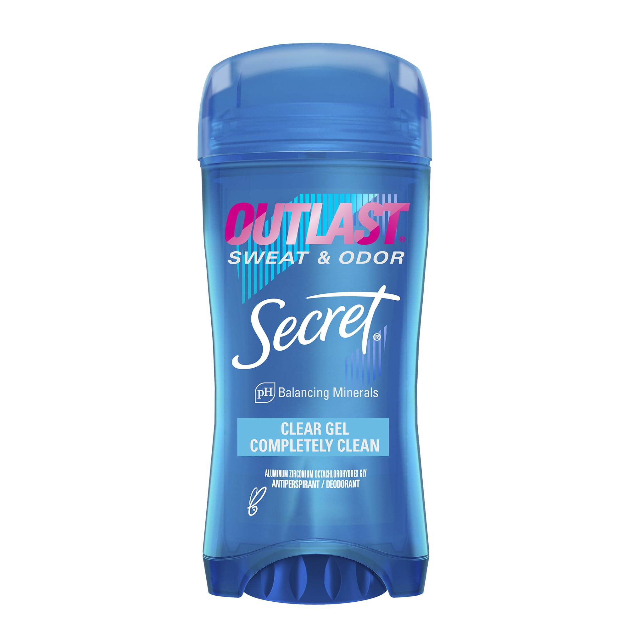Secret Outlast bottle closeup with clear gel for long-lasting protection.
