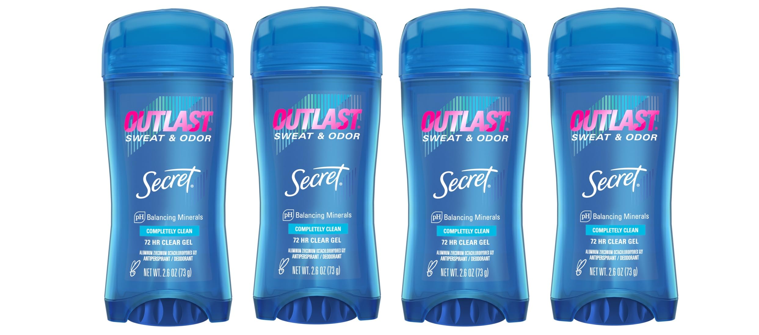 Secret Outlast Clear Gel application showing streak-free coverage for all-day dryness
