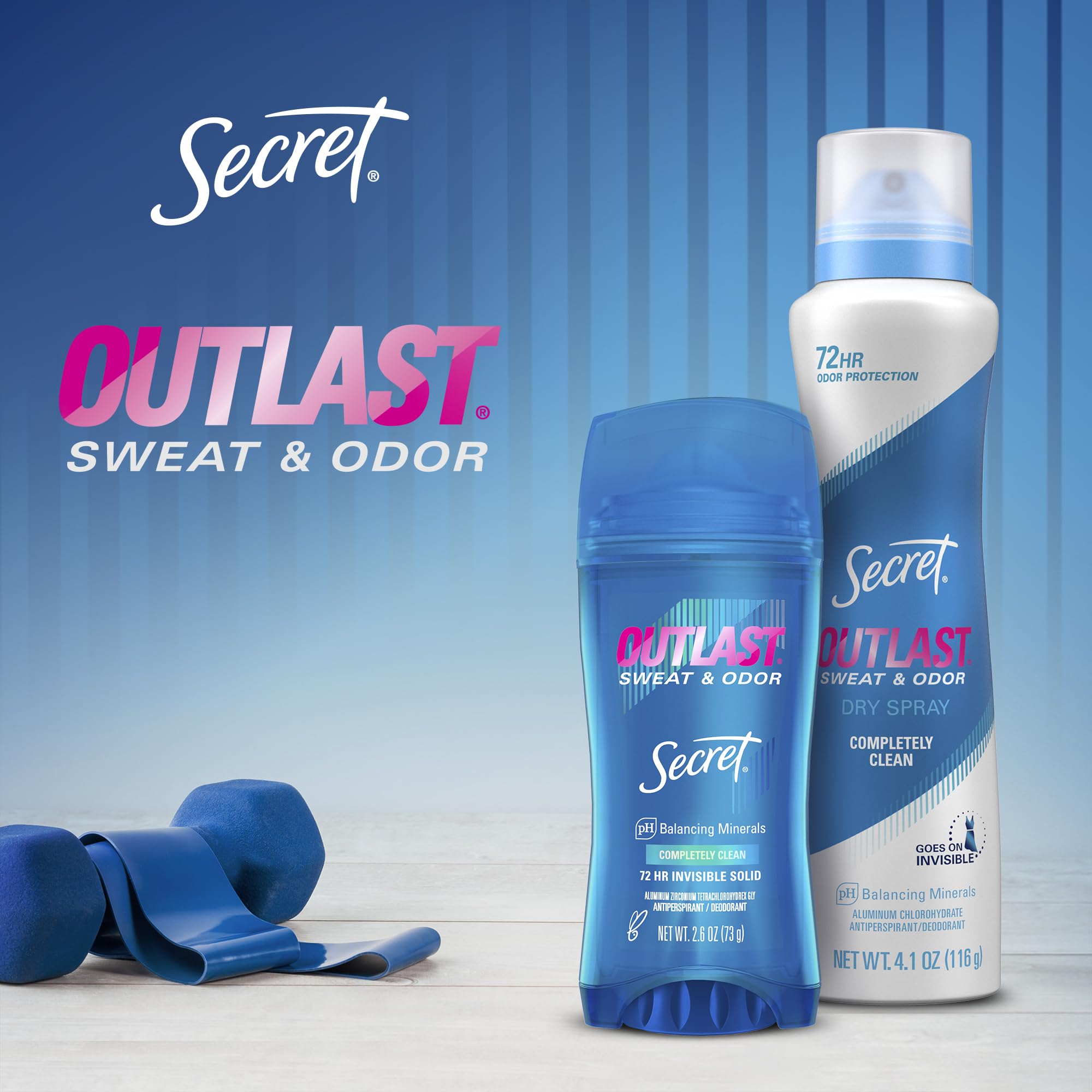 Secret Outlast formula is clothing-safe with no staining.
