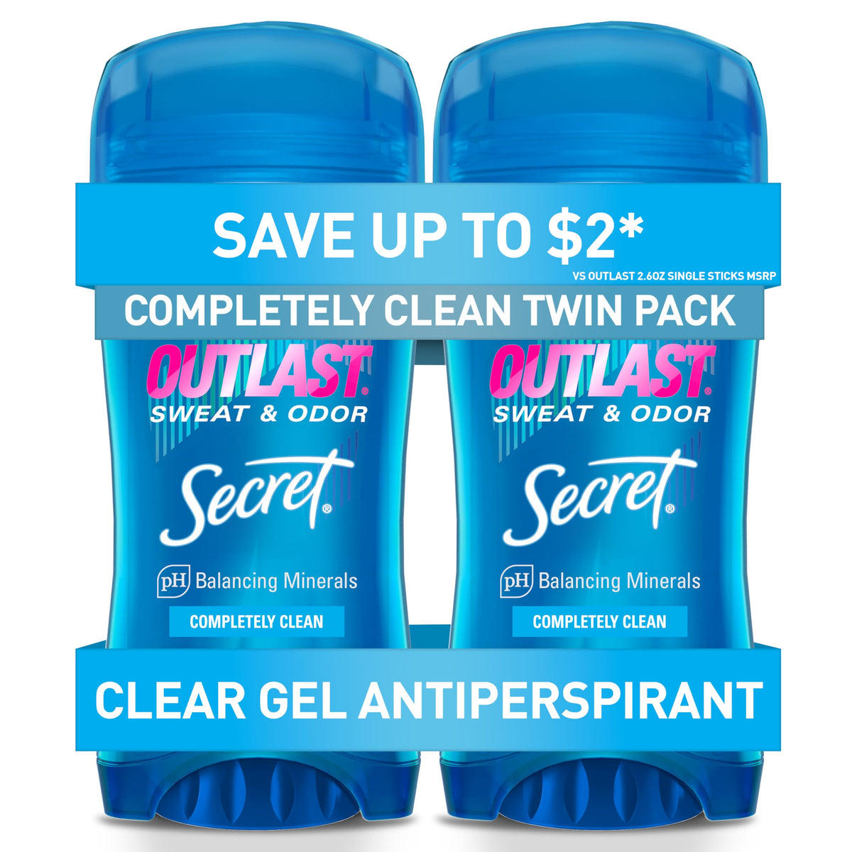 Secret Outlast desodorante antitranspirante para mujer, aplicación clara que no mancha la ropa.
