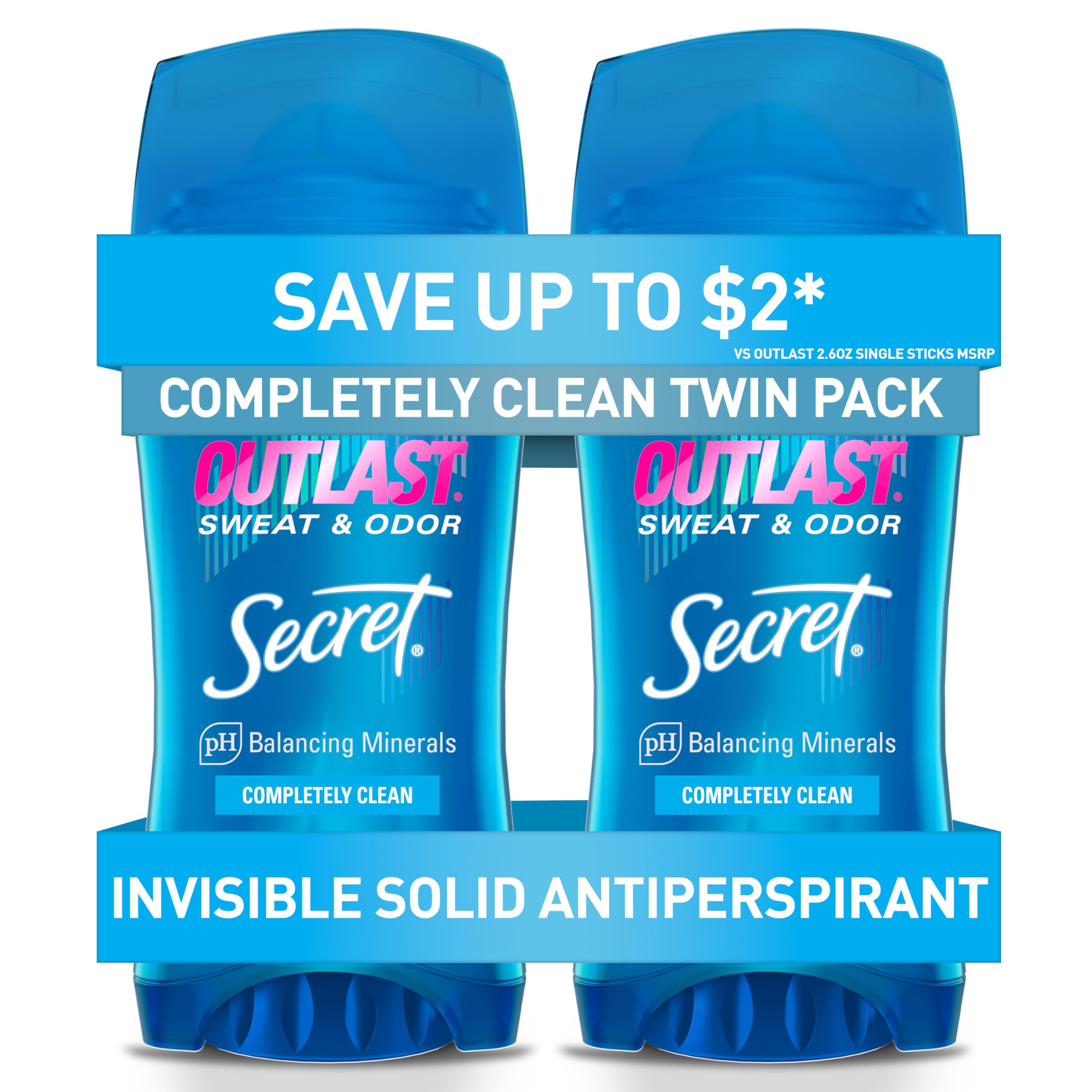 Secret Outlast desodorante para mujer, sólido invisible, listo para uso diario.