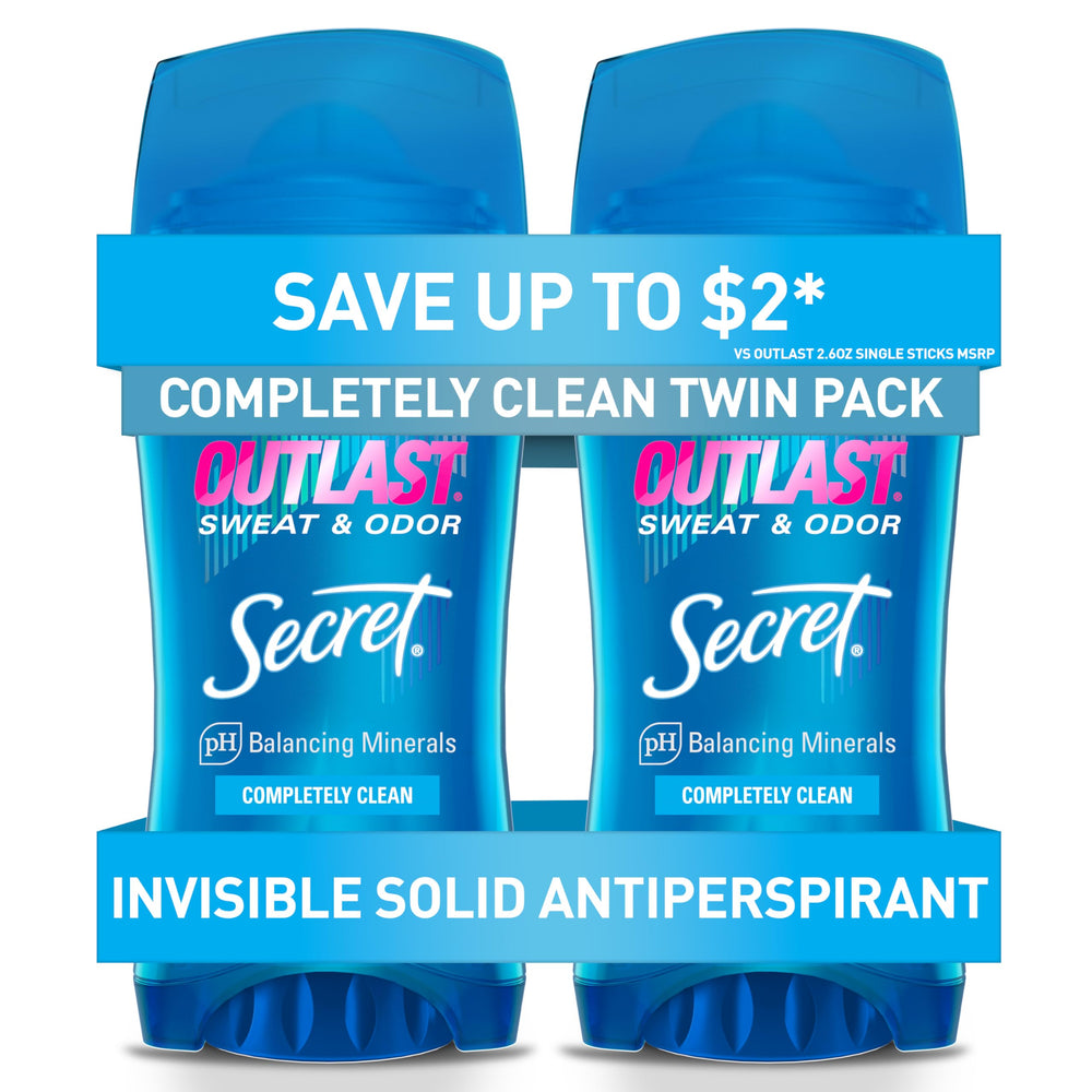 Secret Outlast desodorante para mujer, sólido invisible, listo para uso diario.