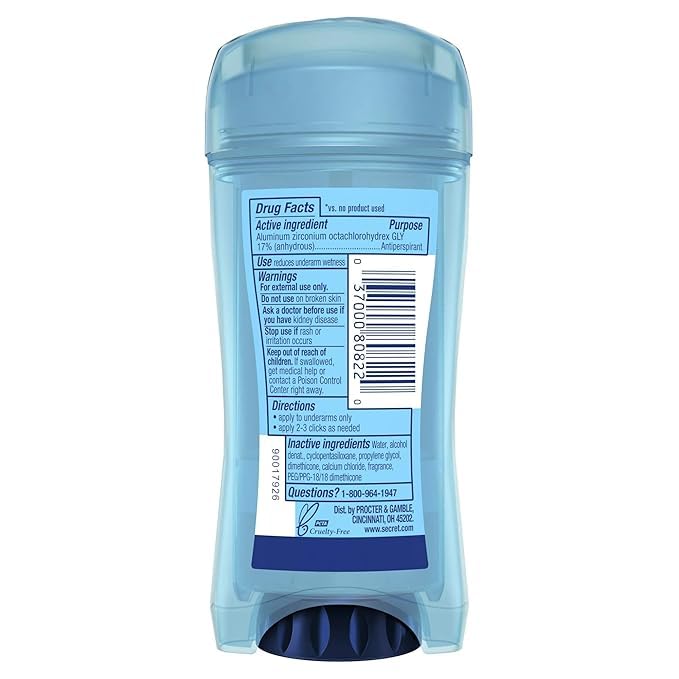 Desodorante Secret Outlast gel transparente, paquete de 3 piezas