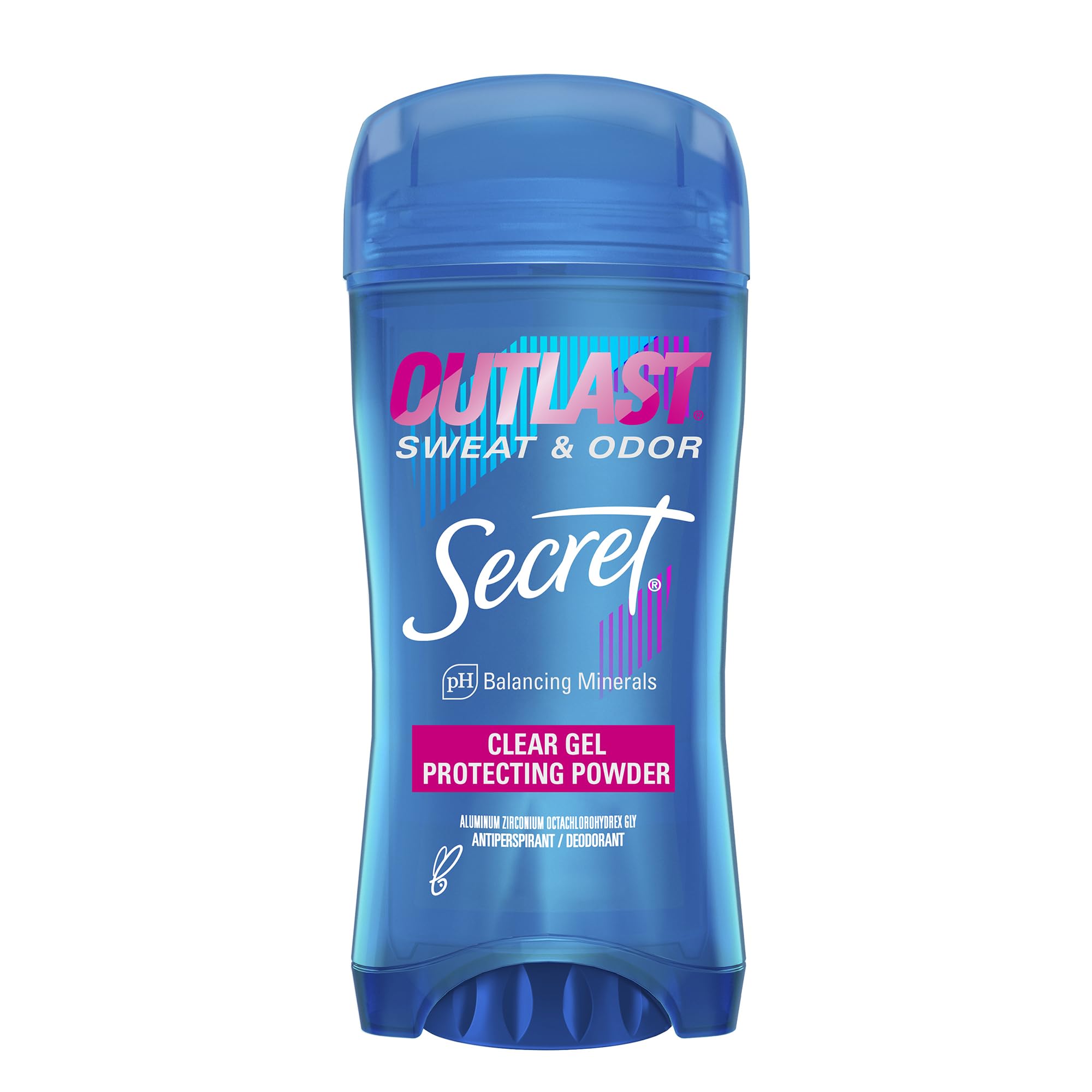 Secret Outlast Xtend bottle close-up showing a clear gel formula for invisible protection.