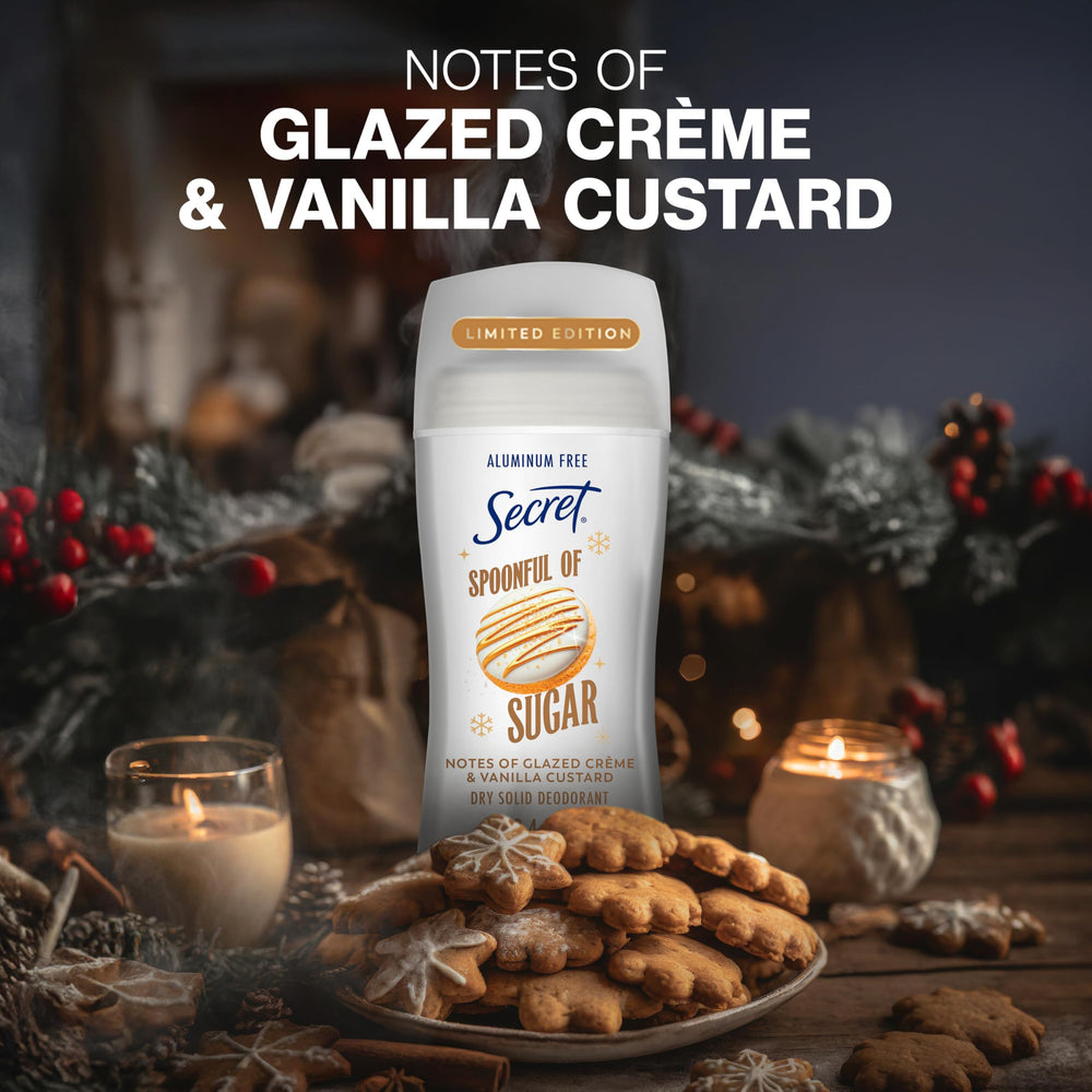 Secret packaging with holiday design emphasizes gift-ready presentation.