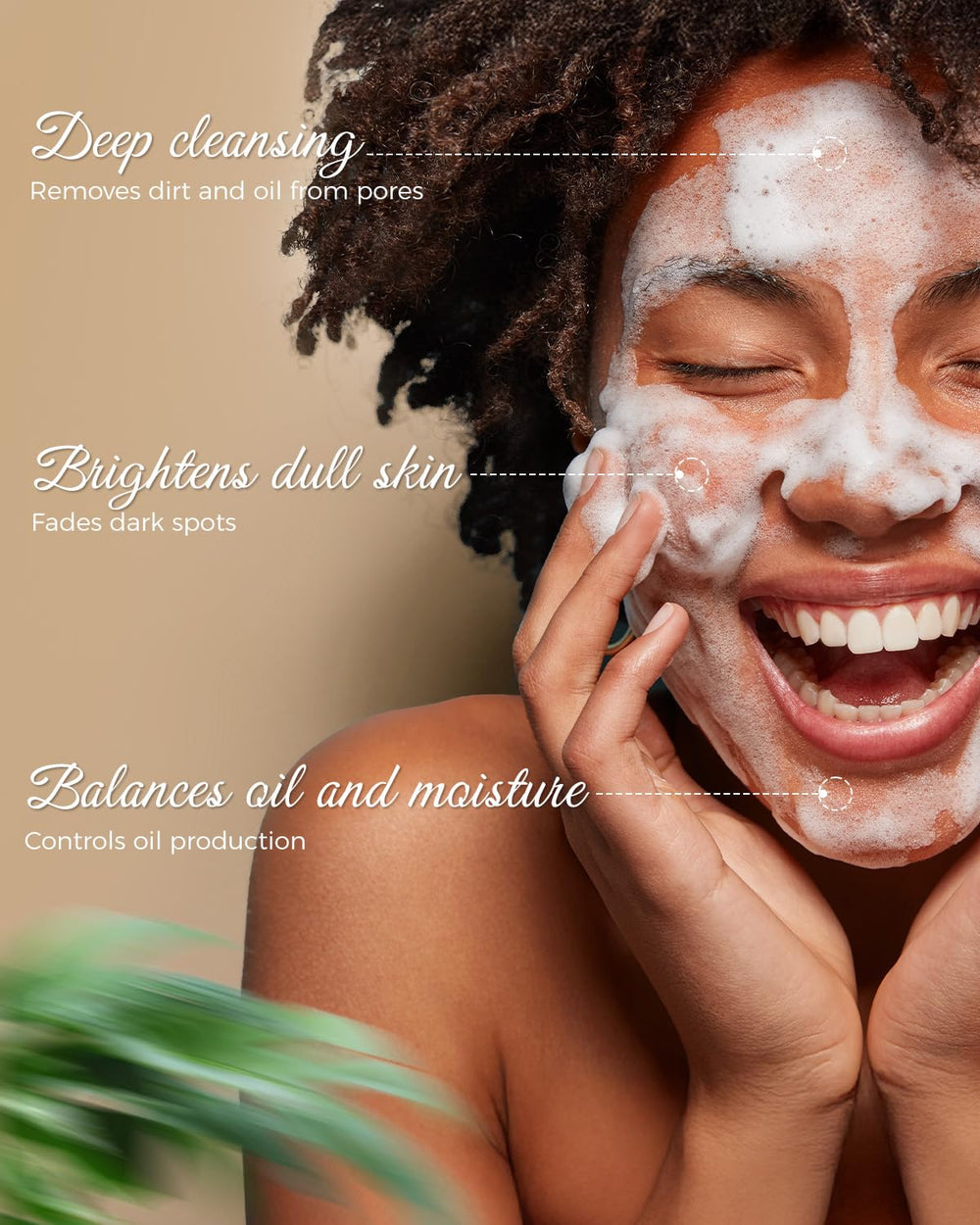 Lather shot of SecuMake Kojic Acid Soap illustrating rich, refreshing cleanse for face and body.