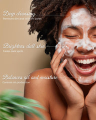Lather shot of SecuMake Kojic Acid Soap illustrating rich, refreshing cleanse for face and body.