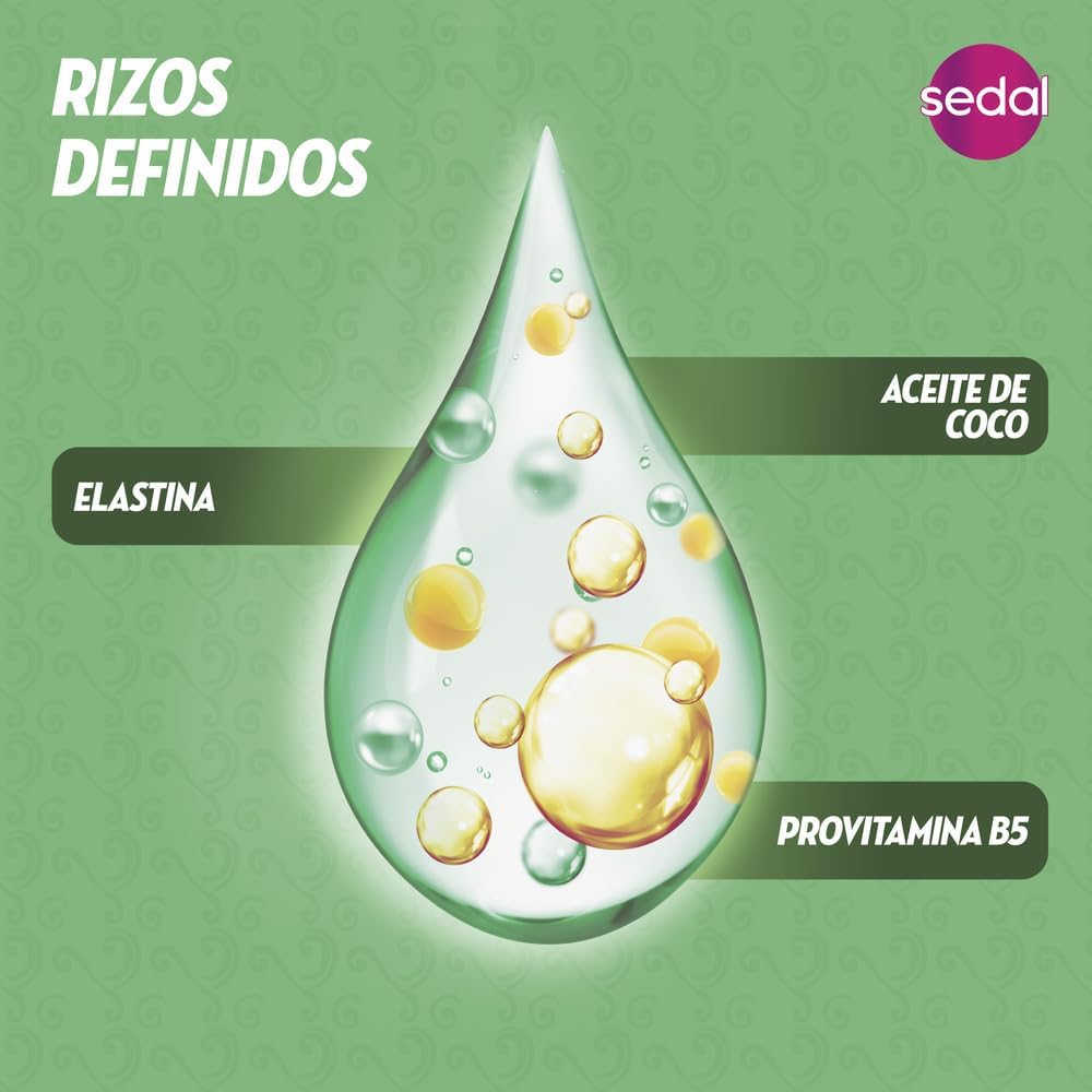 Sedal aplicar para peinar rizos, definición y brillo natural.