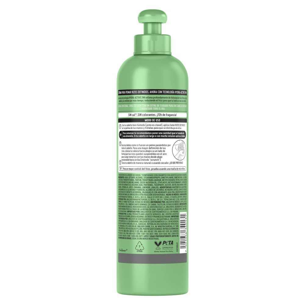 Sedal definición de rizos para control del frizz durante el día.