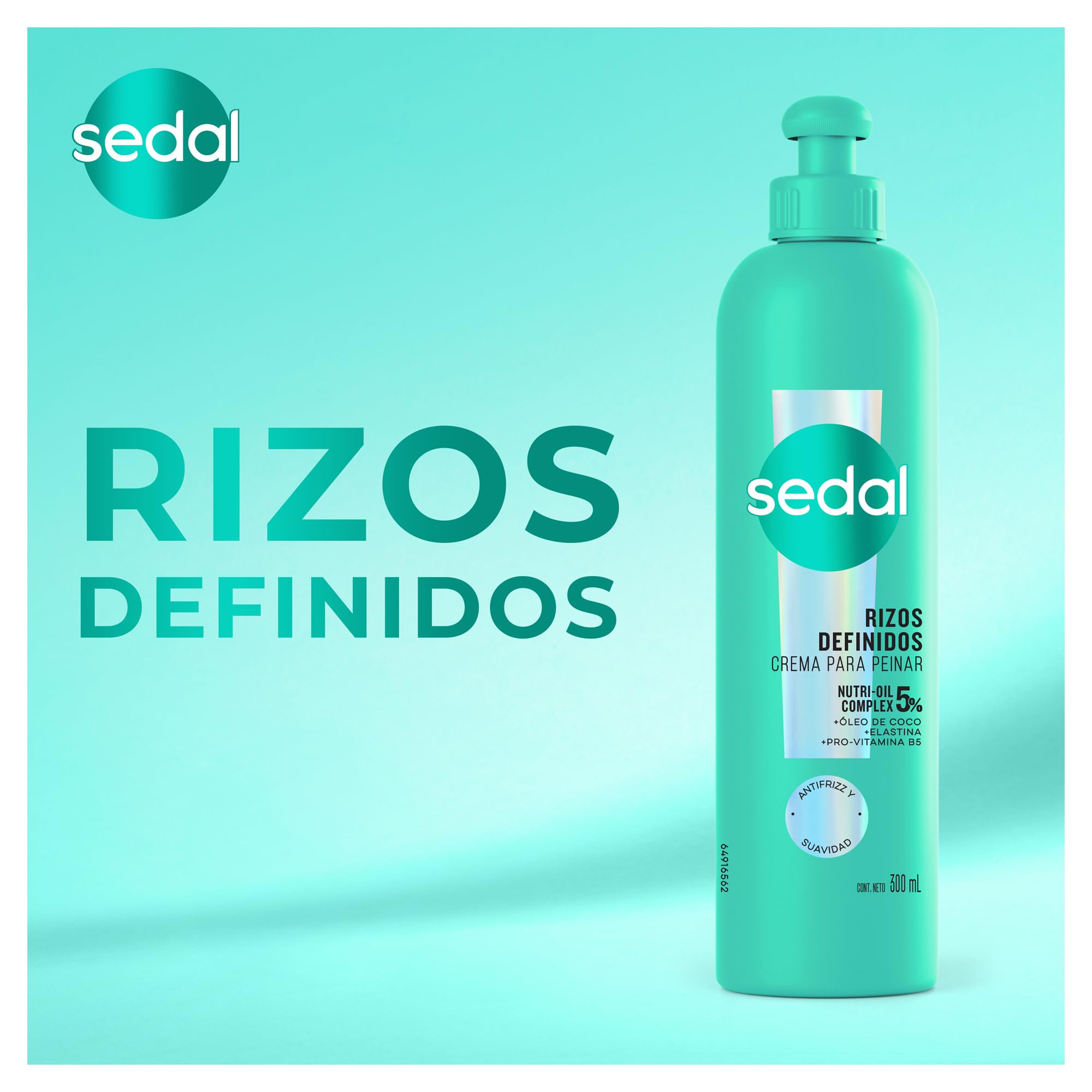 Sedal Rizos Definidos crema 300 ml, aplicación rápida para peinar rizos sin apelmazar.