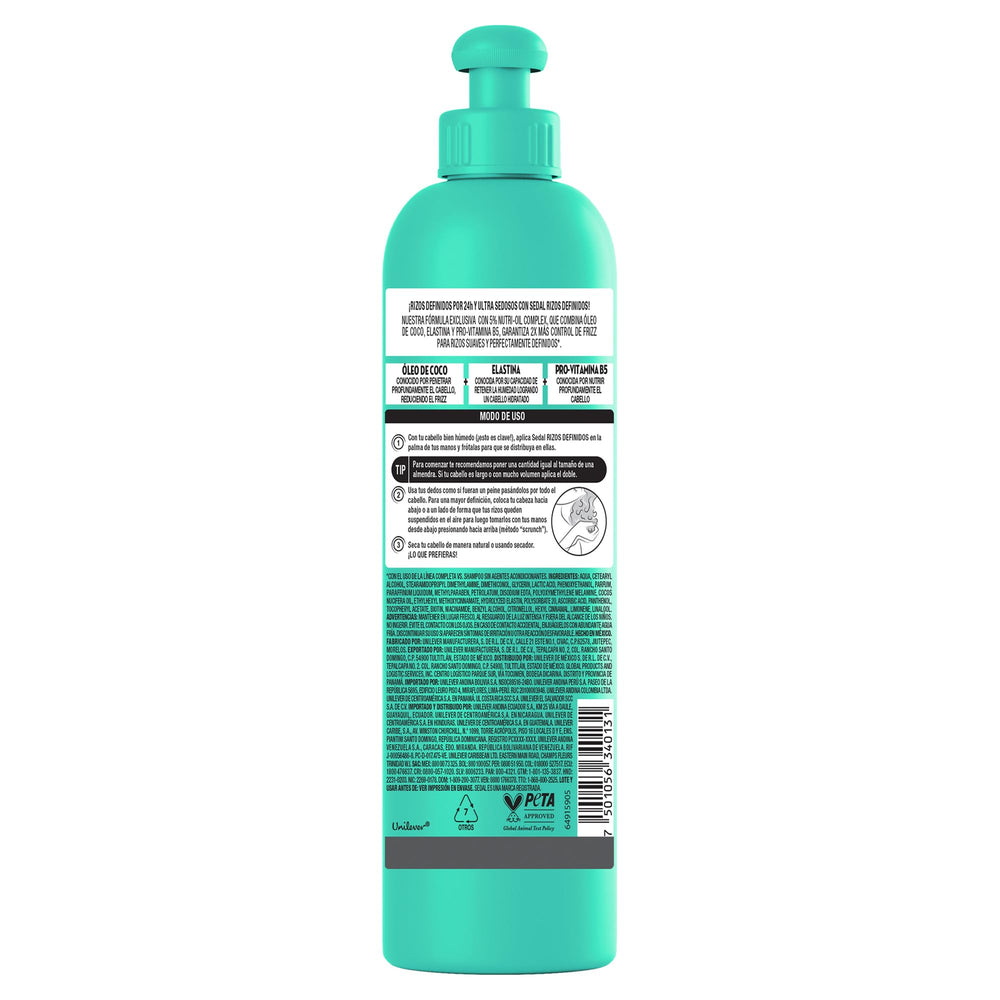 Sedal Rizos Definidos crema 300 ml, textura cremosa fácil de distribuir para rizos.