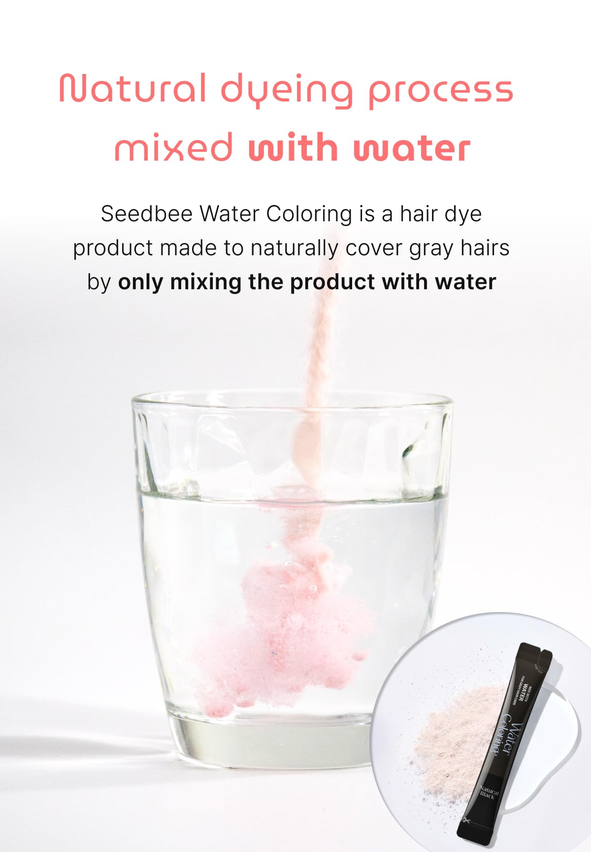 SEEDBEE gray-hair-coverage-application demonstrates natural blending with existing color.
