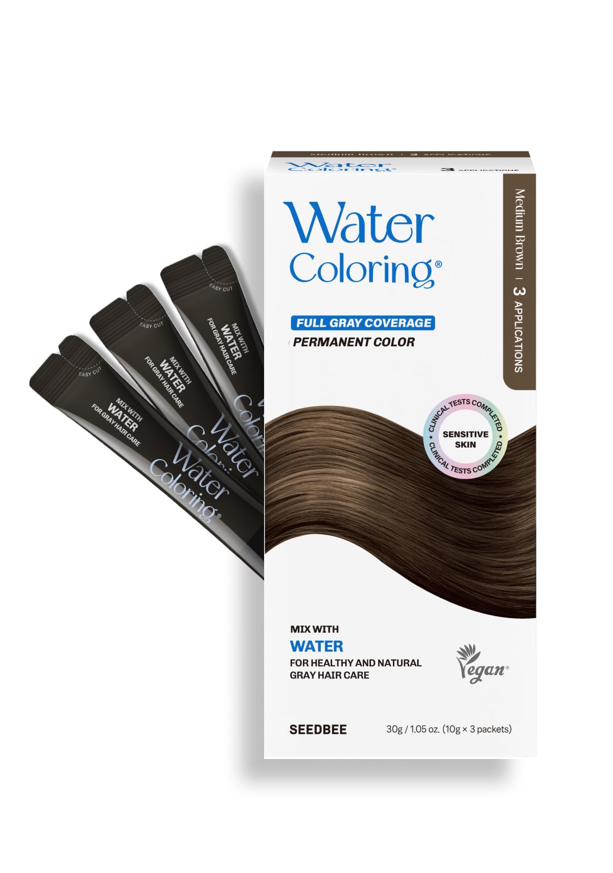 SeedBee Korean permanent dye powder packets for easy, deep color.