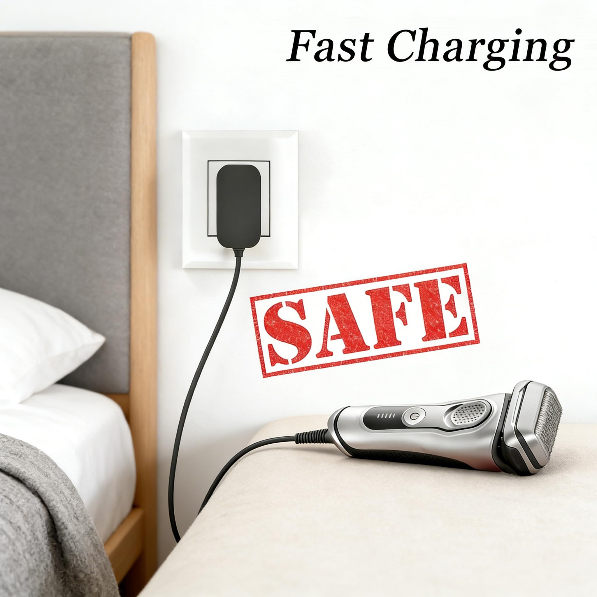 SEEHOM compact travel charger fits in a toiletry bag for trips.