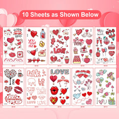 Seeiuua Valentines tattoos 10 sheets ready for party favors