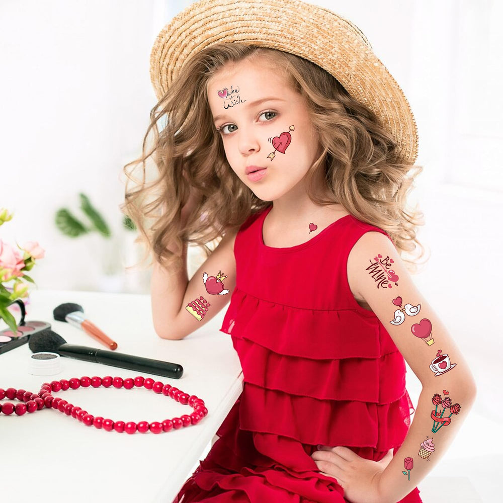 Seeiuua valentines tattoos application guide showing easy stick-on