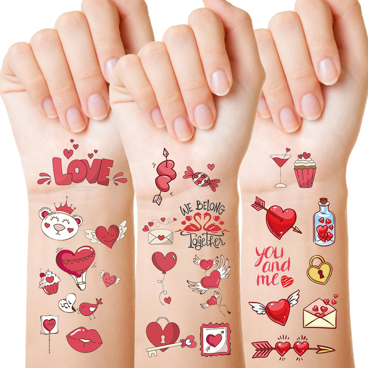 Seeiuua Valentines tattoos collection featuring 80 patterns for classroom fun