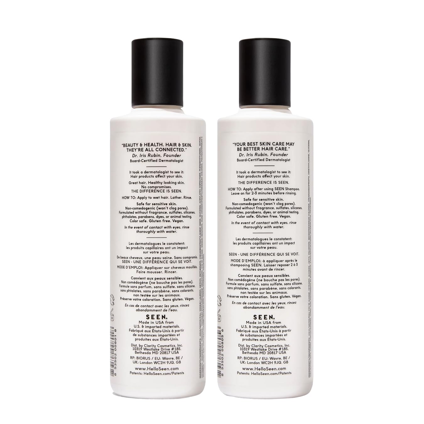 SEEN conditioner bottle detangling and smoothing hair