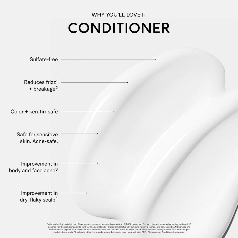 Seen Conditioner scented cream texture looks gentle and conditioning for sensitive skin