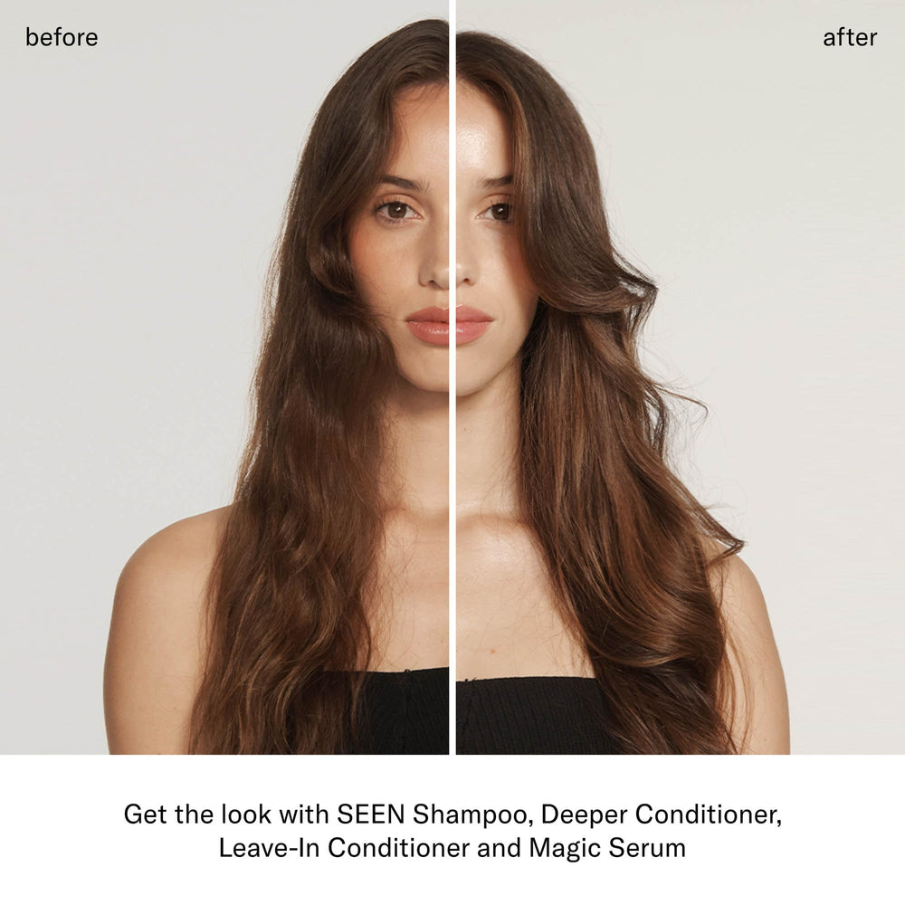SEEN Deeper Conditioner keeps frizz at bay with hemisqualane-based formula.