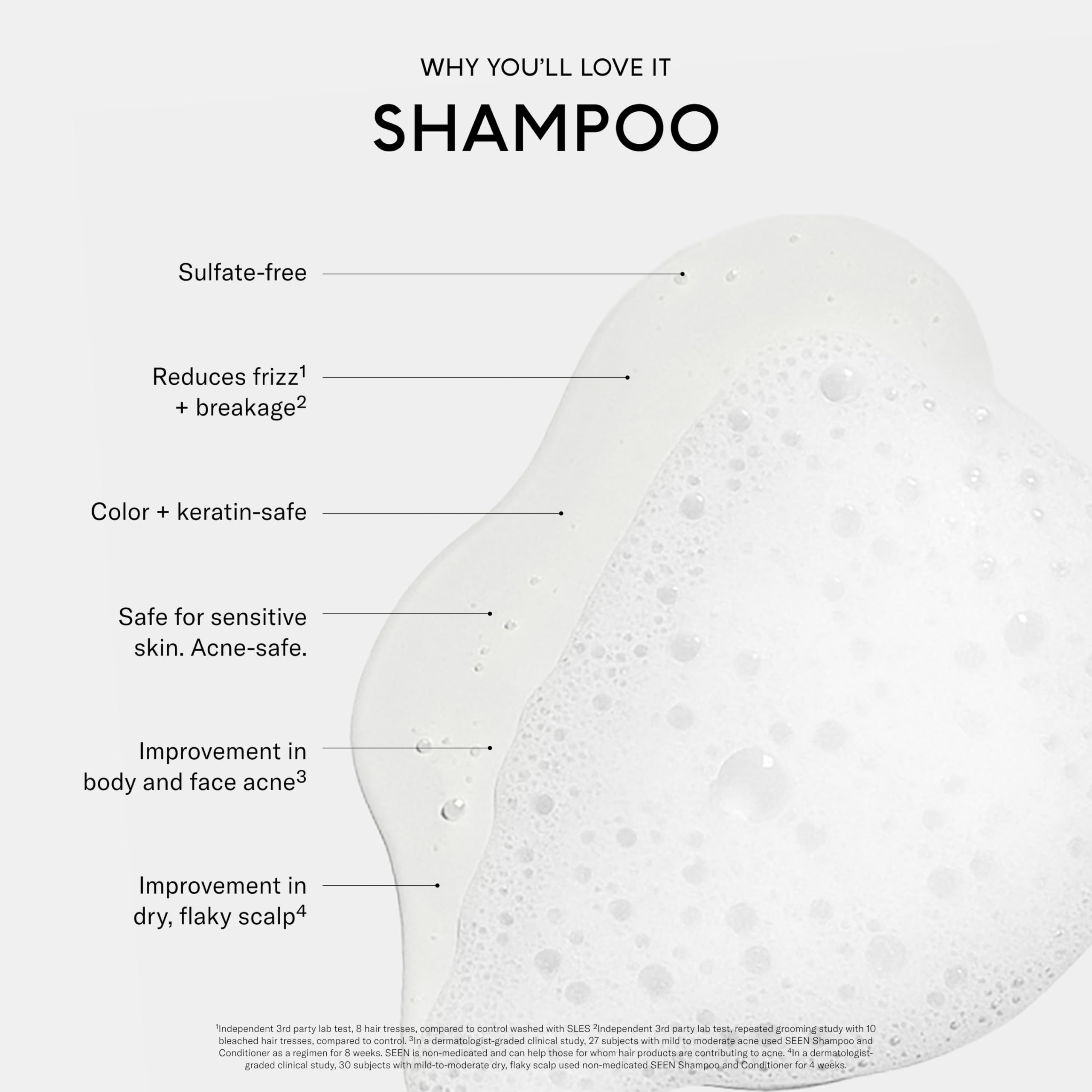 SEEN Fragrance-Free Shampoo hair-shine after wash for smooth, healthy-looking hair.