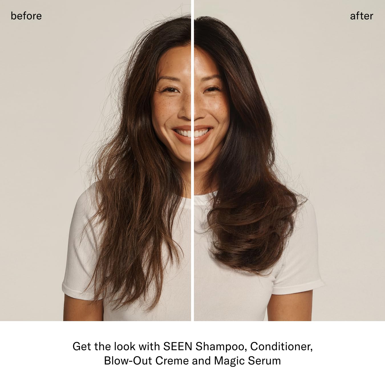 SEEN hero ingredients Bisabolol and Hemisqualane for soothing frizz control