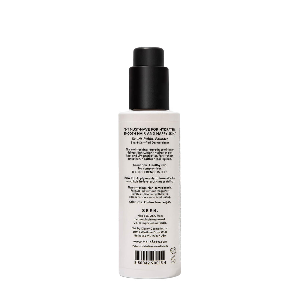 SEEN leave-in conditioner texture close-up showing detangling ease.
