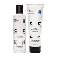 SEEN Shampoo bottle with rich lather for sensitive skin