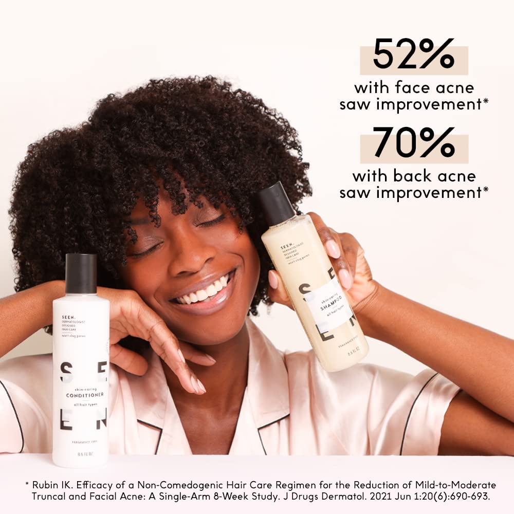 SEEN Travel Trio hero ingredients graphic—hemisqualane and moringa providing protection and shine.