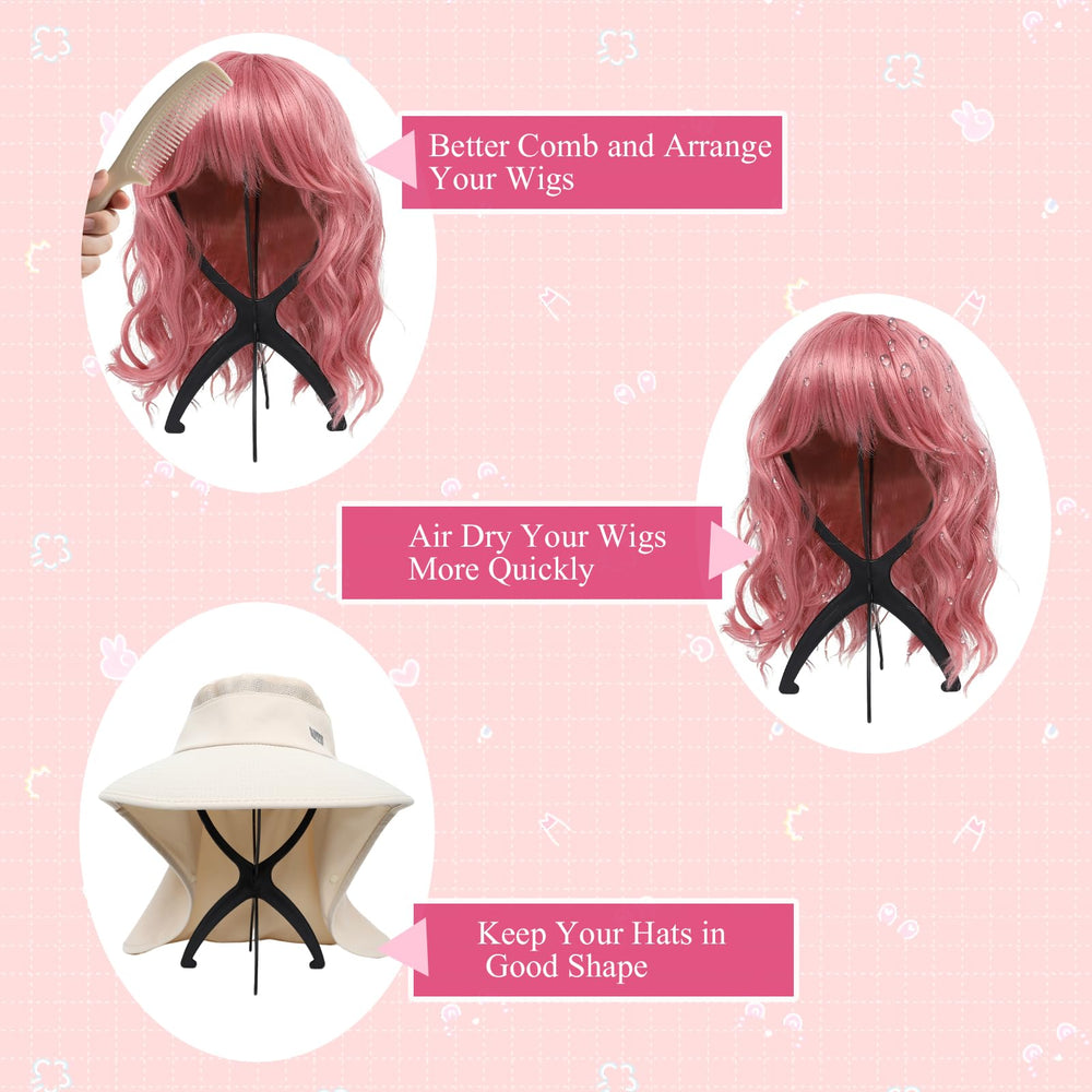 Seewaazee compact stand fits wig kits and wig caps.