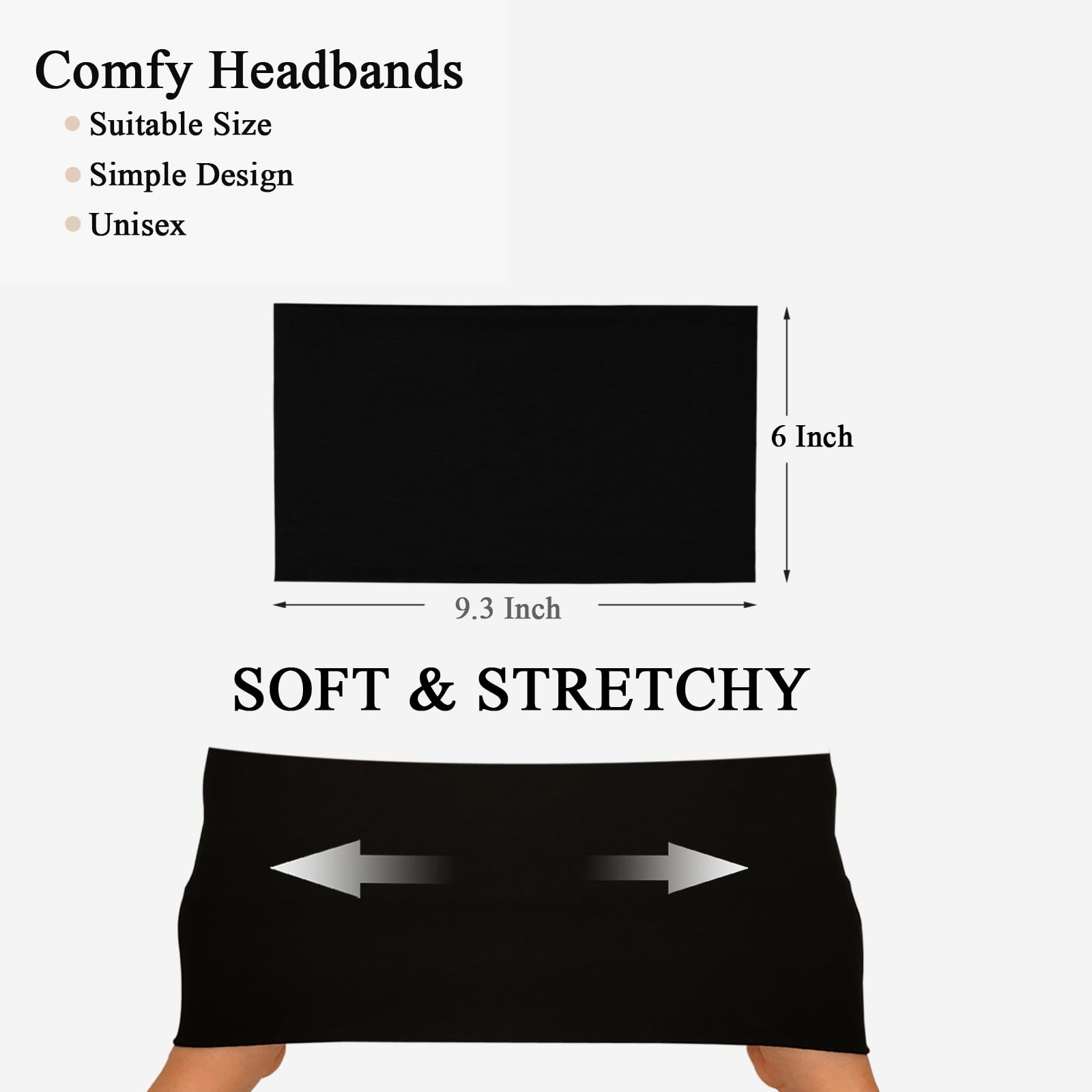 Diseño turbante Sefiinh, negro, estilo versátil para looks casuales