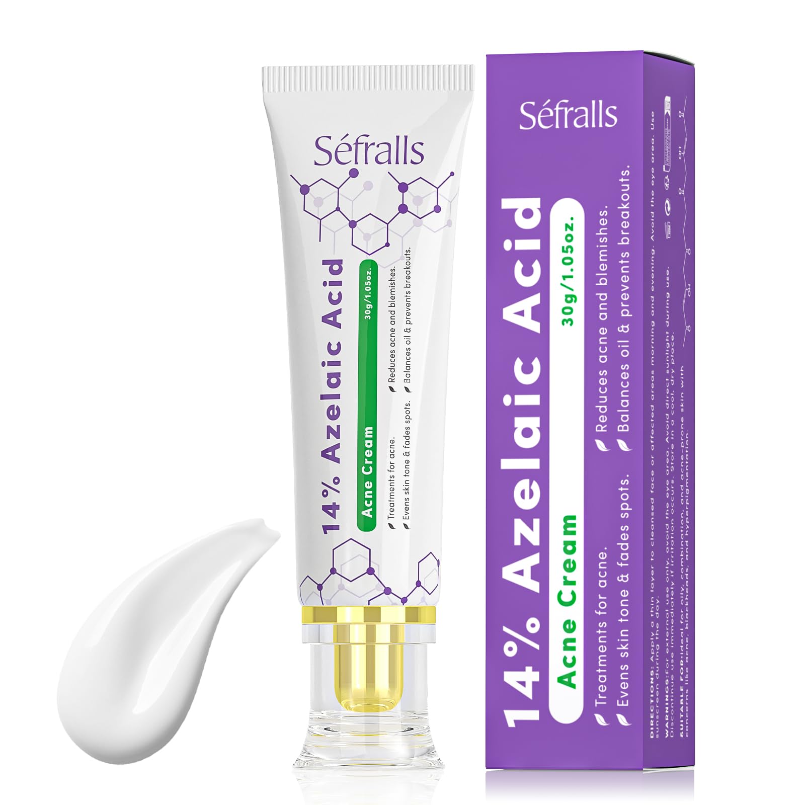 Sefralls crema azelaico 14% para acne, controla brotes.