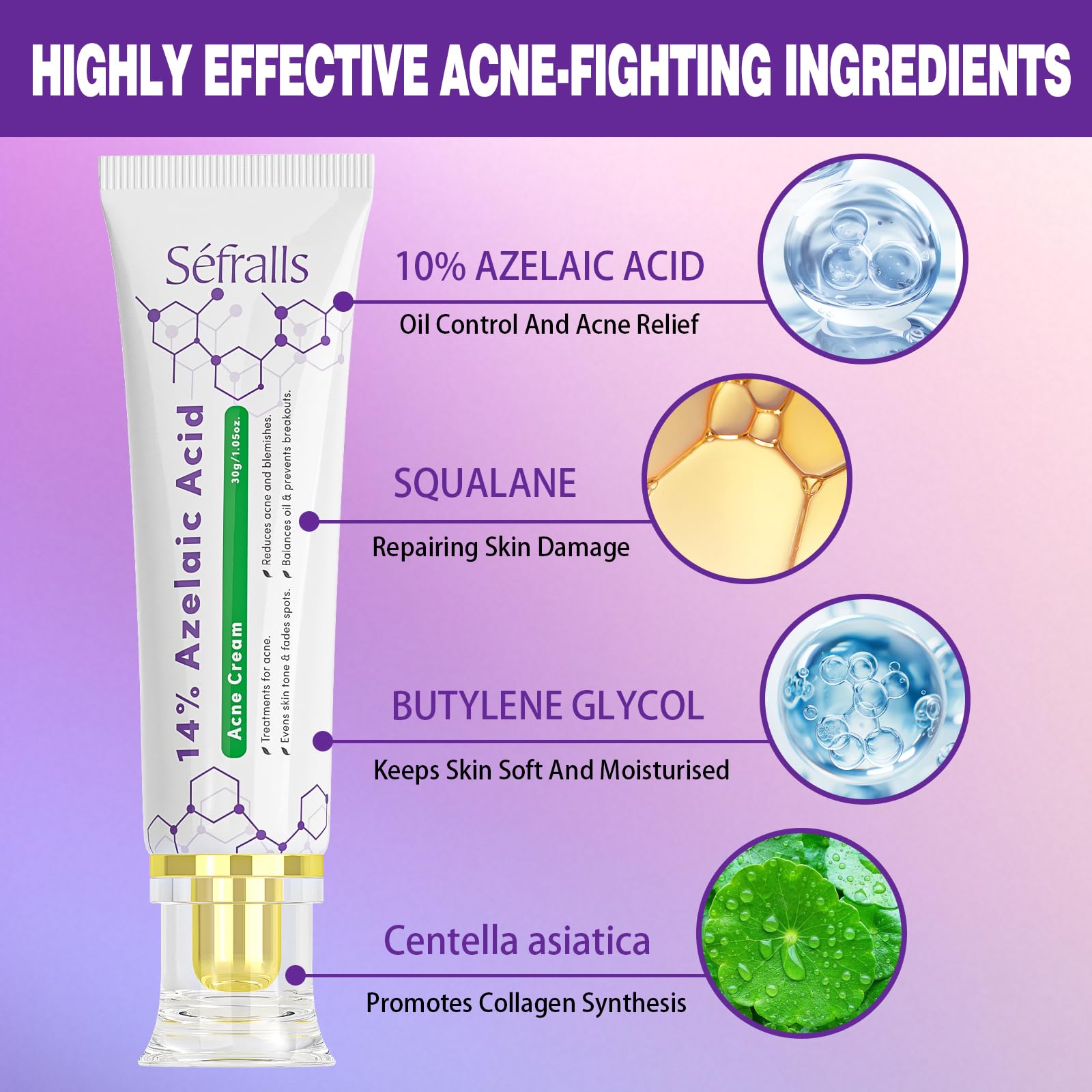 Sefralls crema azelaico 14% ayuda a igualar tono y textura de la piel.