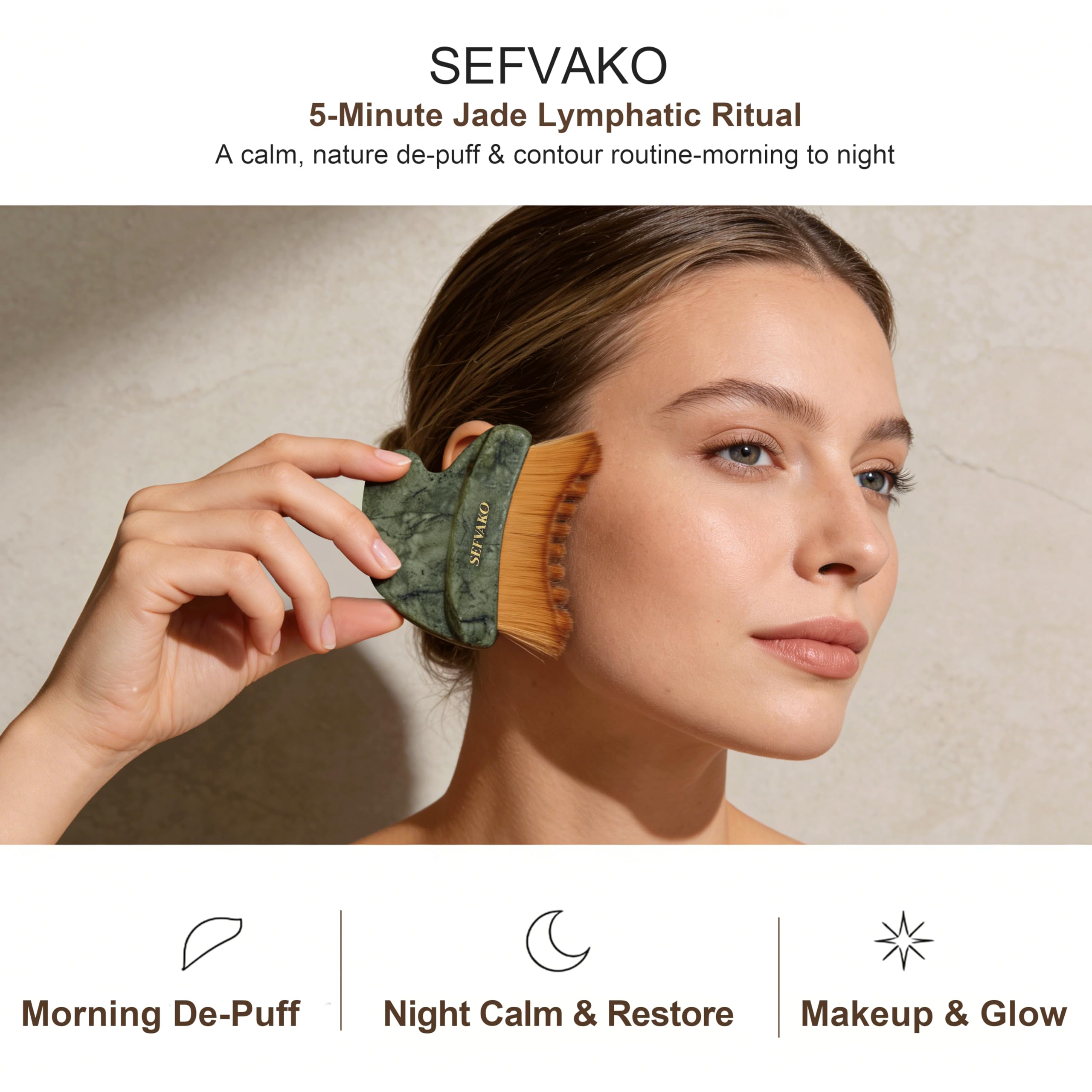 SEFVAKO Dual-ended Brush ready for 3-in-1 ritual