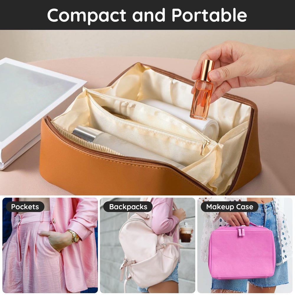 Segbeauty compact travel size fits in handbags and pockets.